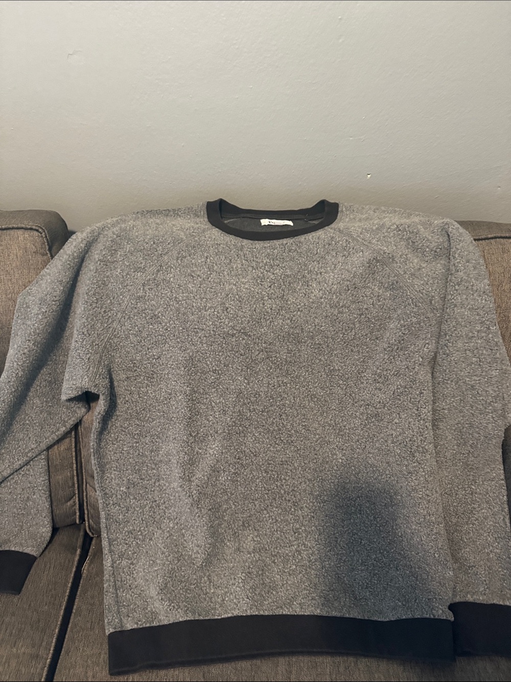 Cozy Gray Crew Sweatshirt with Black Trim